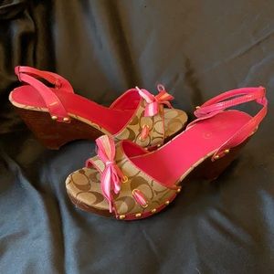 Fun summer Coach pink sling back shoes